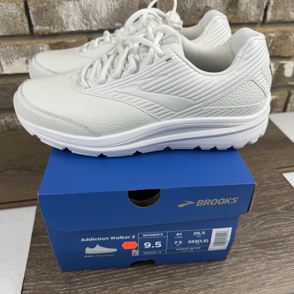 Brooks Addiction Walker 2 Shoes White Walking Sneakers Women's Sz 9.5B